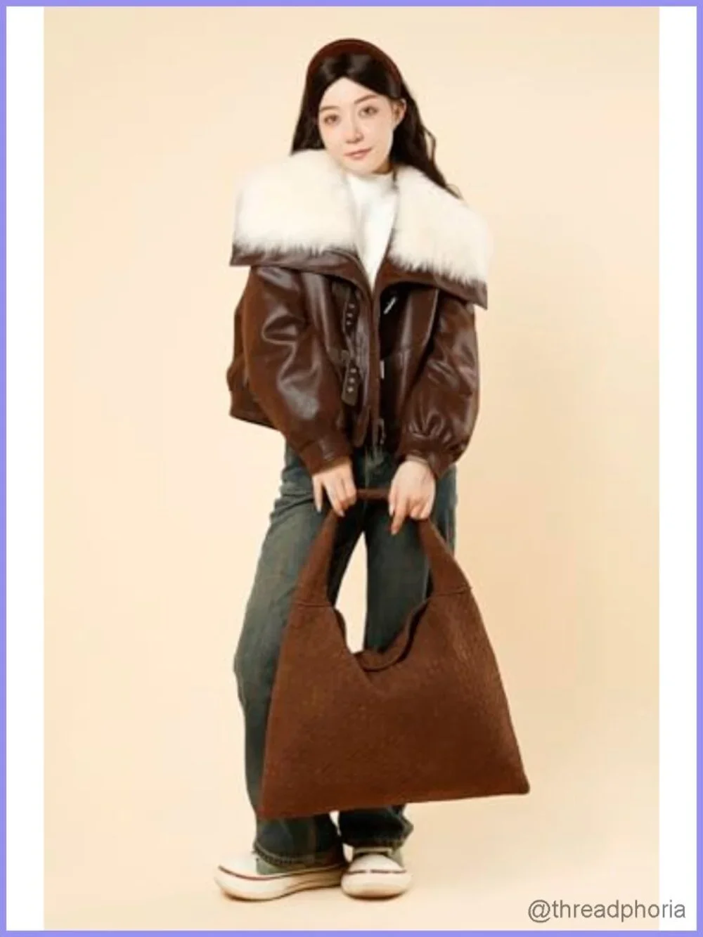 Vegan Leather Woven Tote Handbag Suede Hobo Shoulder Bag
